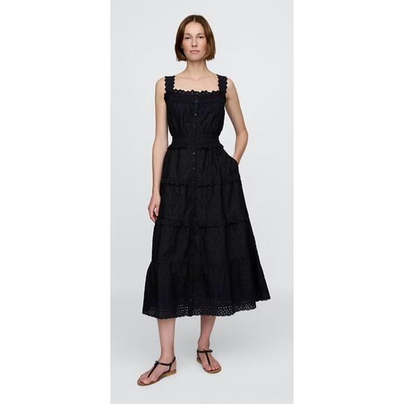 Doen Dresses & Skirts - NWT Gap × DÔEN Black Eyelet Midi Dress -XXS